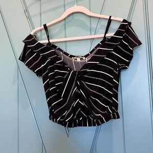 Express Pinstripe Crop Top